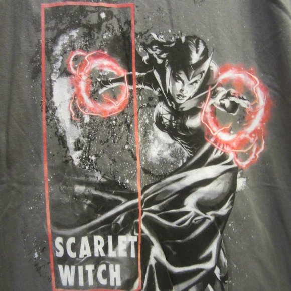 MARVEL SCARLET WITCH GRAPHIC TEE, GILDAN GRAY SHIRT, LARGE - Picture 2 of 7
